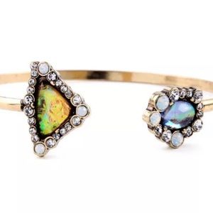 Faux Gemstone Goldtone Dazzle Fashion Cuff